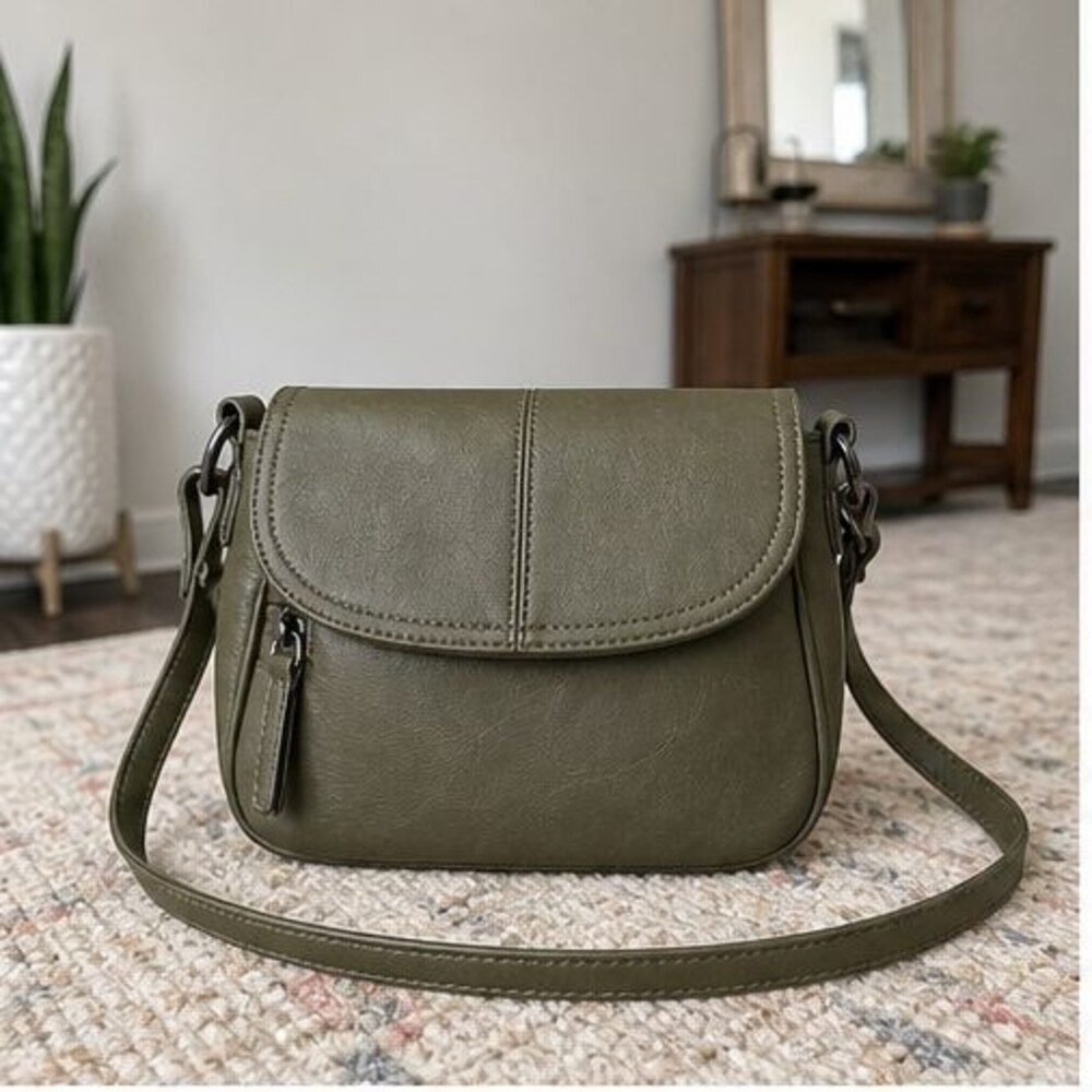 Brown Pebbled Crossbody Bag